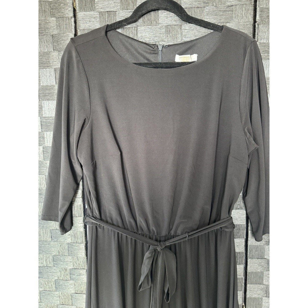 Prelude Black Jumpsuit Pantsuit Outfit With Tapered Wide Leg Size Large Sexy - Picture 3 of 13
